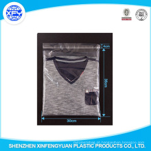 Plastic Resealable personalizado impresso saco claro para vestuário